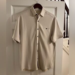 Classic Beige Short Sleeve Men's Shirt